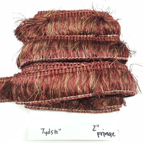 Conso Brush Fringe 2" Rust Bronze Drapery Upholstery Decorative Trim USA 7yds - Picture 1 of 4